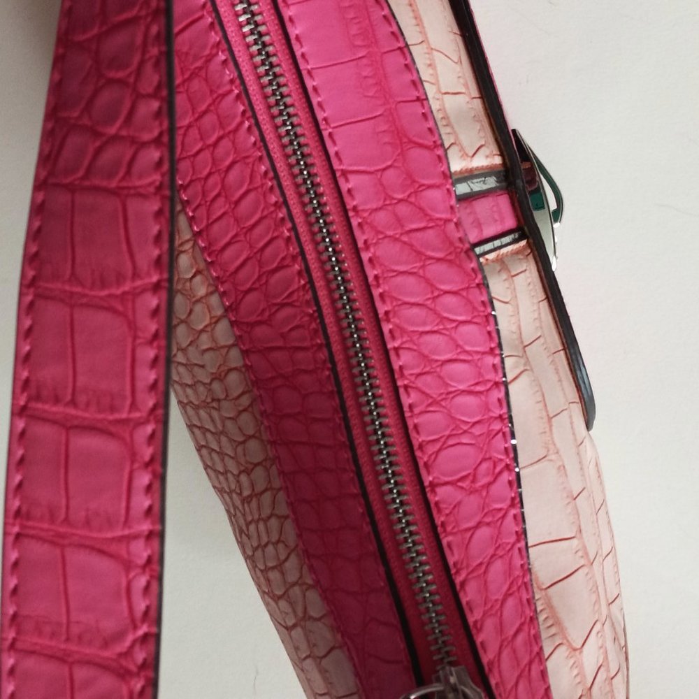 Guess Faux Croc Two Tone Pink Handbag & Guess Wallet Trifold GUC - Picture 9 of 16